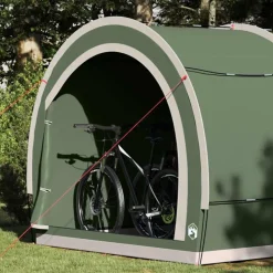 vidaXL Cykelopbevaringstelt med tag Grøn 256 x 222 x 182 cm