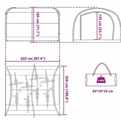 vidaXL Cykelopbevaringstelt med tag Grøn 256 x 222 x 182 cm