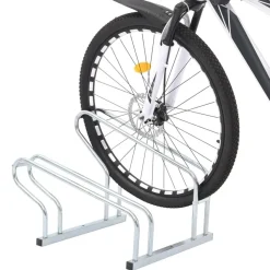 vidaXL cykelstativ til 2 cykler fritstående galvaniseret stål