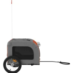 vidaXL cykeltrailer til kæledyr oxfordstof og jern orange og grå
