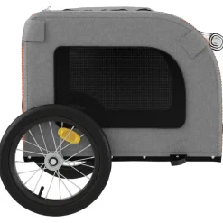 vidaXL cykeltrailer til kæledyr oxfordstof og jern orange og grå