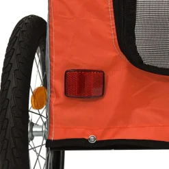 vidaXL cykeltrailer til kæledyr oxfordstof og jern orange og grå