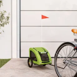 vidaXL cykeltrailer til kæledyr oxfordstof og jern grøn