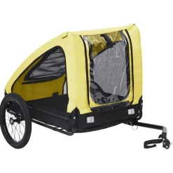 vidaXL cykeltrailer til kæledyr gul og sort