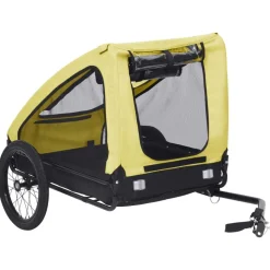 vidaXL cykeltrailer til kæledyr gul og sort