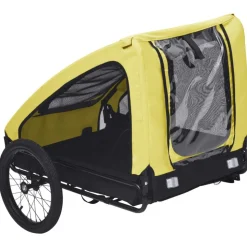 vidaXL cykeltrailer til kæledyr gul og sort