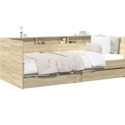 vidaXL daybed med skuffer uden madras 100x200 cm sonoma-eg