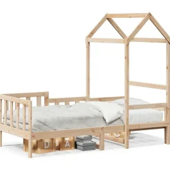 vidaXL daybed med tag 80x200 cm massivt fyrretræ