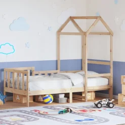 vidaXL daybed med tag 80x200 cm massivt fyrretræ