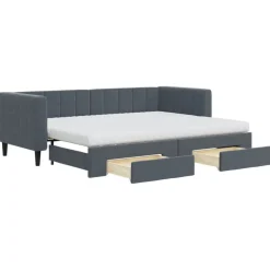 vidaXL daybed med udtræk og skuffer 80x200 cm velour mørkegrå