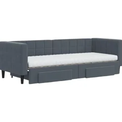 vidaXL daybed med udtræk og skuffer 80x200 cm velour mørkegrå