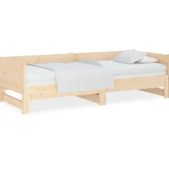 vidaXL daybed med udtræk 2x(80x200) cm massivt fyrretræ