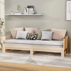 vidaXL daybed med udtræk 2x(80x200) cm massivt fyrretræ