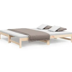 vidaXL daybed med udtræk 2x(90x200) cm massivt fyrretræ
