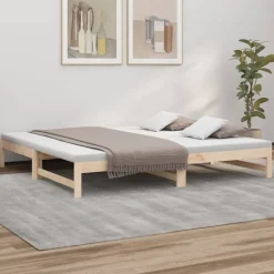 vidaXL daybed med udtræk 2x(90x200) cm massivt fyrretræ
