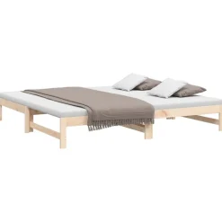 vidaXL daybed med udtræk 2x(90x200) cm massivt fyrretræ