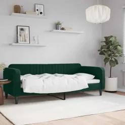 vidaXL daybed 80x200 cm velour mørkegrøn