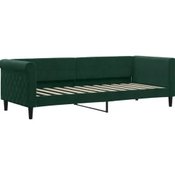 vidaXL daybed 80x200 cm velour mørkegrøn