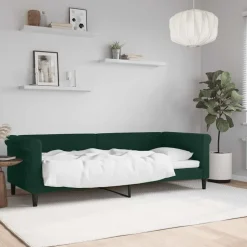 vidaXL daybed 80x200 cm velour mørkegrøn