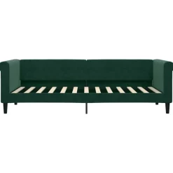 vidaXL daybed 80x200 cm velour mørkegrøn
