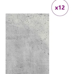 vidaXL Dekor Panels 12 pcs Beton Grå 21 x 30 x 0,27 cm Konstrueret træ