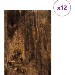 vidaXL Dekor Panels 12 pcs Røget eg 30 x 42 x 0.27 cm Konstrueret træ