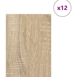 vidaXL Dekor Panels 12 pcs Sonoma eg 21 x 30 x 0,27 cm Konstrueret træ