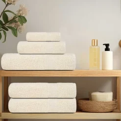 vidaXL 8-delt håndklædesæt FROGN cremefarvet 360 g/m²