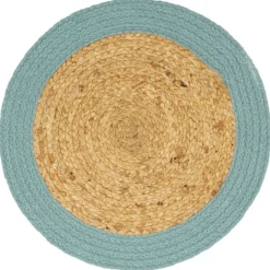 vidaXL dækkeservietter 6 stk. 38 cm jute og bomuld natur og grøn