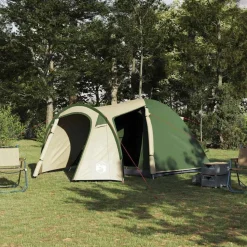 vidaXL Dome Telt Kuppel med tag med opbevaring Grøn 384 x 254 x 170 cm