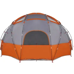 vidaXL Dome Telt med tag Grå og orange 475 x 475 x 235 cm taft