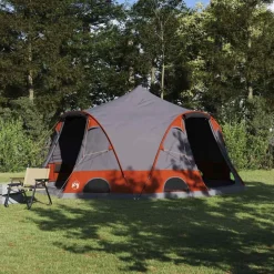 vidaXL Dome Telt 4-Personer med tag Grå og orange 505 x 450 x 248 cm