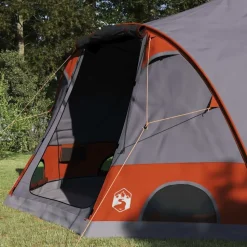 vidaXL Dome Telt 4-Personer med tag Grå og orange 505 x 450 x 248 cm