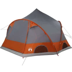 vidaXL Dome Telt 4-Personer med tag Grå og orange 505 x 450 x 248 cm