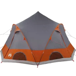 vidaXL Dome Telt 4-Personer med tag Grå og orange 505 x 450 x 248 cm