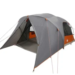 vidaXL Dome Telt 4-Personer med tag Grå og orange 455 x 252 x 178 cm