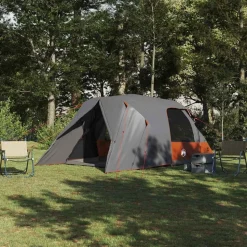 vidaXL Dome Telt 4-Personer med tag Grå og orange 455 x 252 x 178 cm