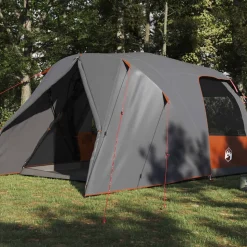 vidaXL Dome Telt 4-Personer med tag Grå og orange 455 x 252 x 178 cm