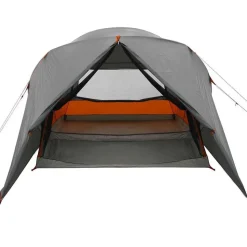vidaXL Dome Telt 4-Personer med tag Grå og orange 455 x 252 x 178 cm