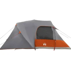 vidaXL Dome Telt 4-Personer med tag Grå og orange 455 x 252 x 178 cm