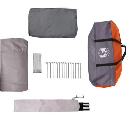 vidaXL Dome Telt 4-Personer med tag Grå og orange 455 x 252 x 178 cm
