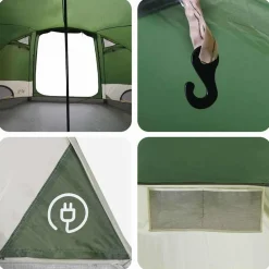 vidaXL Dome Telt 4-Personer med tag Grøn 505 x 450 x 248 cm