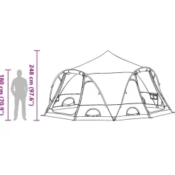 vidaXL Dome Telt 4-Personer med tag Grøn 505 x 450 x 248 cm