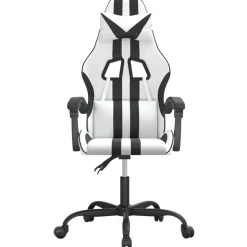 vidaXL drejelig gamingstol kunstlæder hvid og sort