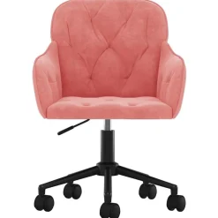 vidaXL drejelig kontorstol fløjl pink