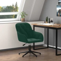 vidaXL drejelig kontorstol fløjl mørkegrøn
