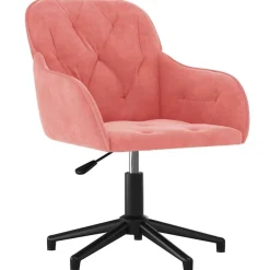 vidaXL drejelig kontorstol fløjl pink