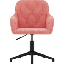vidaXL drejelig kontorstol fløjl pink