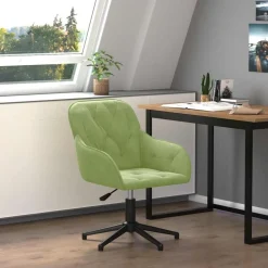 vidaXL drejelig kontorstol fløjl lysegrøn