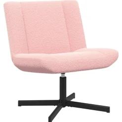 vidaXL Drejestol Lyserød 63 x 75 x 76 cm Fårskind